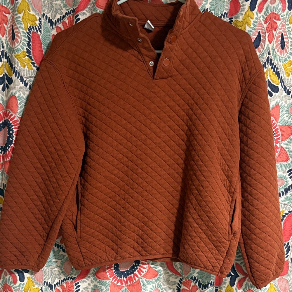 Old Navy Quilted Sweatshirt - Brick Red